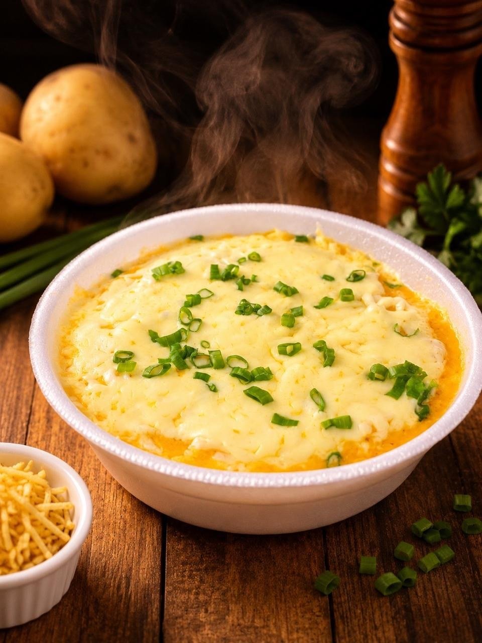 Batata recheada cremosa pronta para delivery